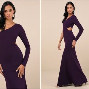 LULU's Prom Wedding Sexy Chic Modern Minimalistic Chic One Shoulder Maxi Dress